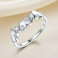 Silberring aus 925 Sterling Silber mit Schmetterlings-Design und Zirkonia