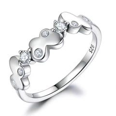 Silberring aus 925 Sterling Silber mit Schmetterlings-Design und Zirkonia