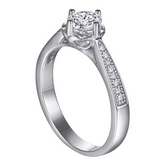 Silberner Solitär Ring mit Zirkonia elegant