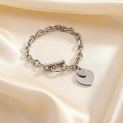 Silbernes Herzarmband | Silver Heart Bracelet | LOÉAR