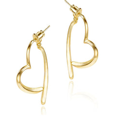 Vergoldete Ohrringe in offener Herzform – moderne, elegante Herz-Design-Ohrringe (LOÉAR).