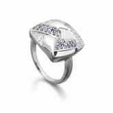 Silberring 925 mit Amethyst Zirkonia – eleganter Damenring von LOÉAR Jewelry