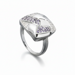 Silberring 925 mit Amethyst Zirkonia – eleganter Damenring von LOÉAR Jewelry