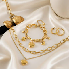 Herz‑Halsketten‑ und Armband‑Set | LOÉAR