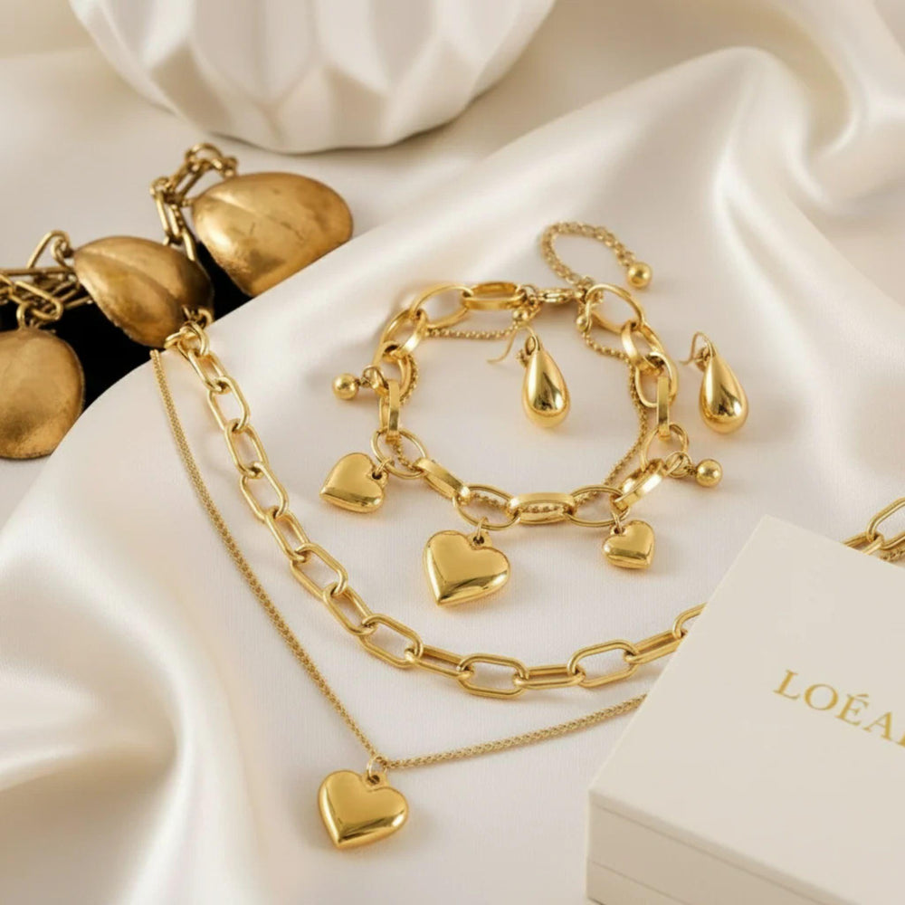 Herz‑Halsketten‑ und Armband‑Set | LOÉAR
