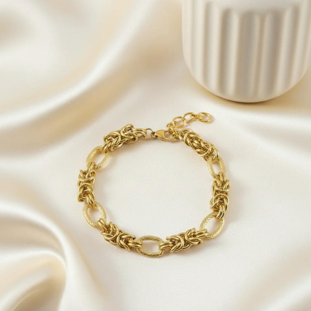 Geflochtenes Kettenarmband – Geflochtenes Goldarmband | LOÉAR