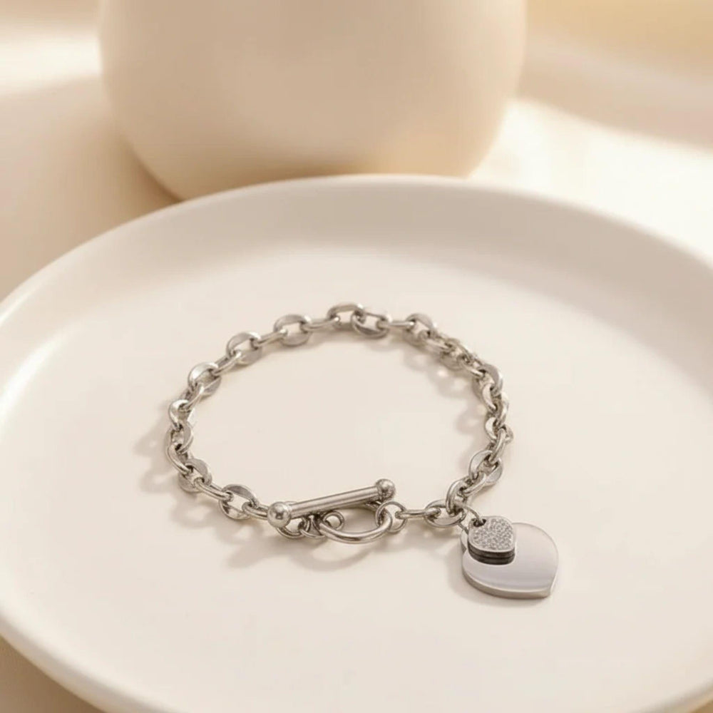 Silbernes Herzarmband | Silver Heart Bracelet | LOÉAR