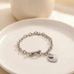 Silbernes Herzarmband | Silver Heart Bracelet | LOÉAR