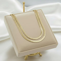 Vergoldete Panzerkette „Élégance“ 5 mm – luxuriöse Damenkette mit 3–4 Mikron Goldbeschichtung, 50 cm Länge von LOÉAR